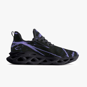Purple Laser Mesh Knit Bounce Sneakers - Black