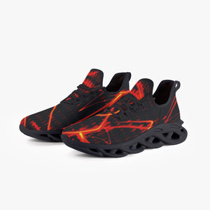 Orange Laser Mesh Knit Bounce Sneakers - Black