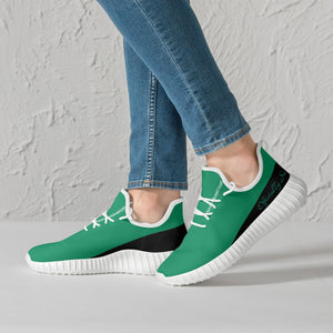 Officially Sexy Mint & Black Laser Mesh Knit Sneakers - With White or Black Sole