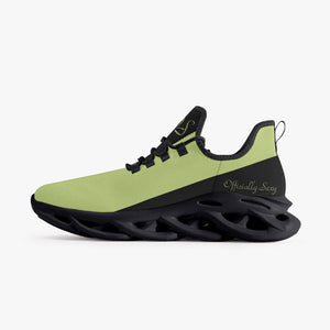 Officially Sexy Neon Green AM 270 Bounce Mesh Knit Sneakers - Black
