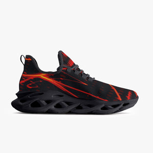 Orange Laser Mesh Knit Bounce Sneakers - Black
