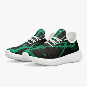 Officially Sexy Baby Mint & Black Laser Print Mesh Knit Sneakers - With White or Black Sole