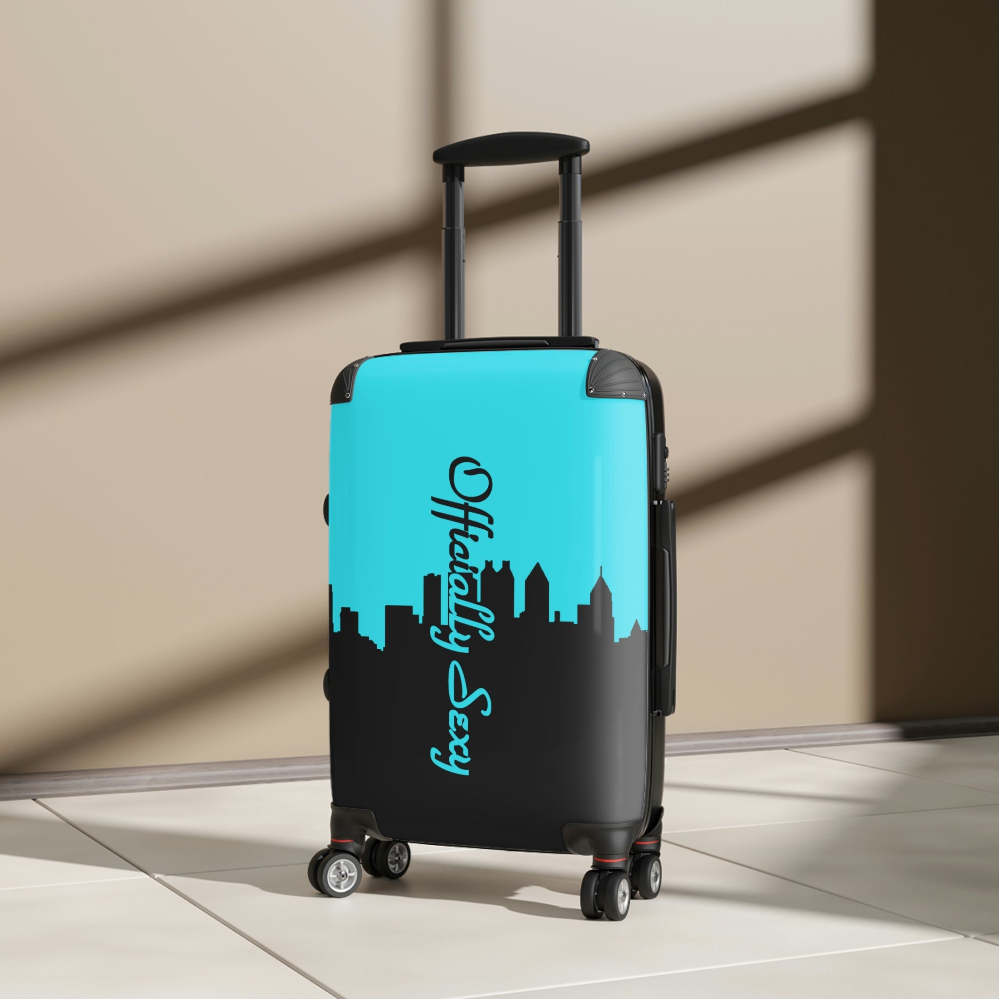 Officially Sexy Turquoise Skyline Collection Suitcases