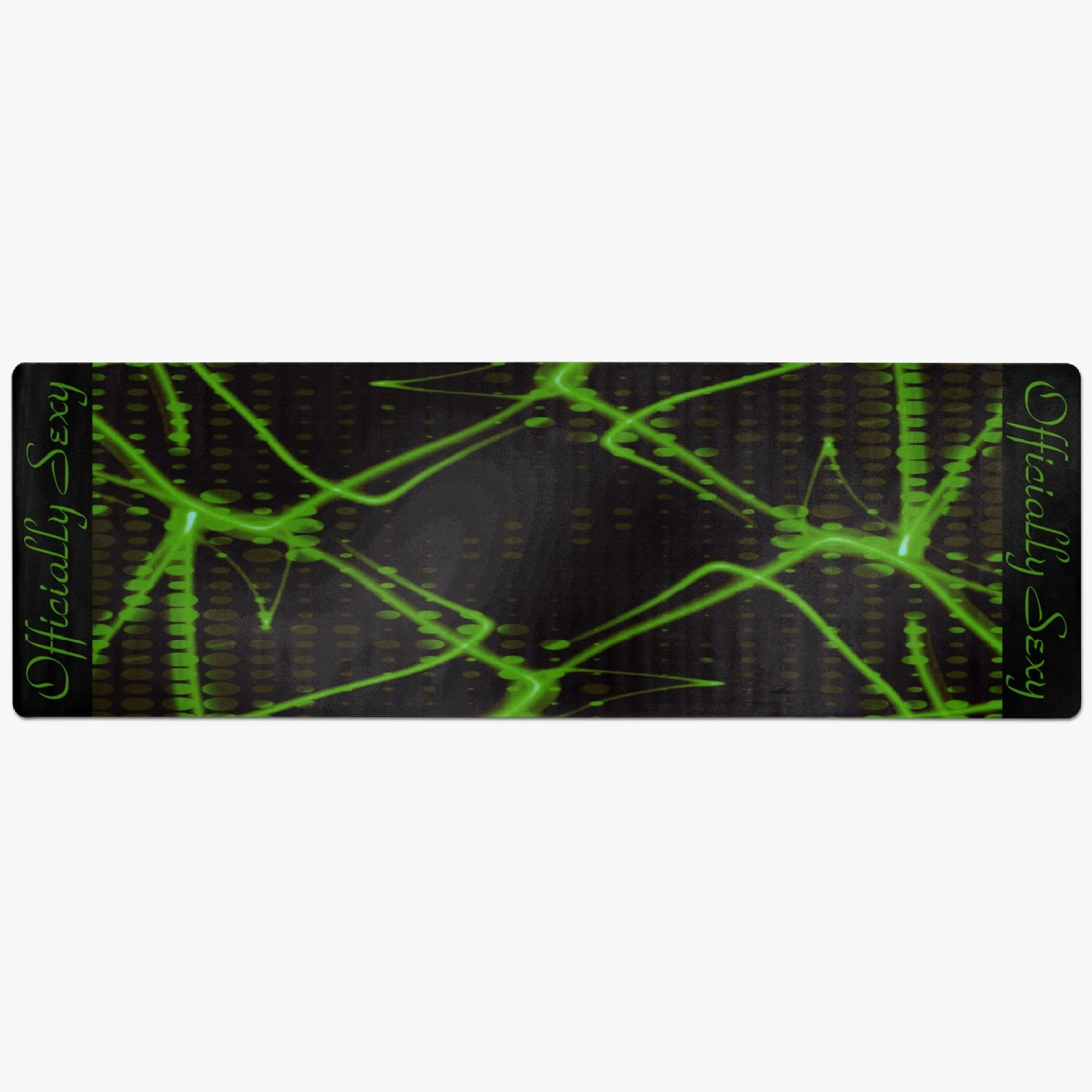 Officially Sexy Green & Black Laser Print Suede Anti-slip Double Header Yoga's Mat