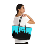 Officially Sexy Turquoise Skyline PU Leather Shoulder Bag