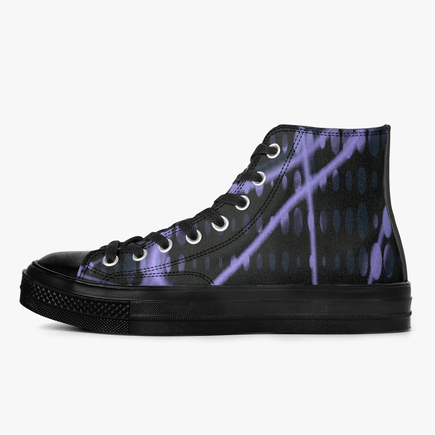 Officially Sexy Purple Laser High-Top Canvas Shoes - Black