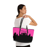 Officially Sexy Neon Pink Skyline PU Leather Shoulder Bag