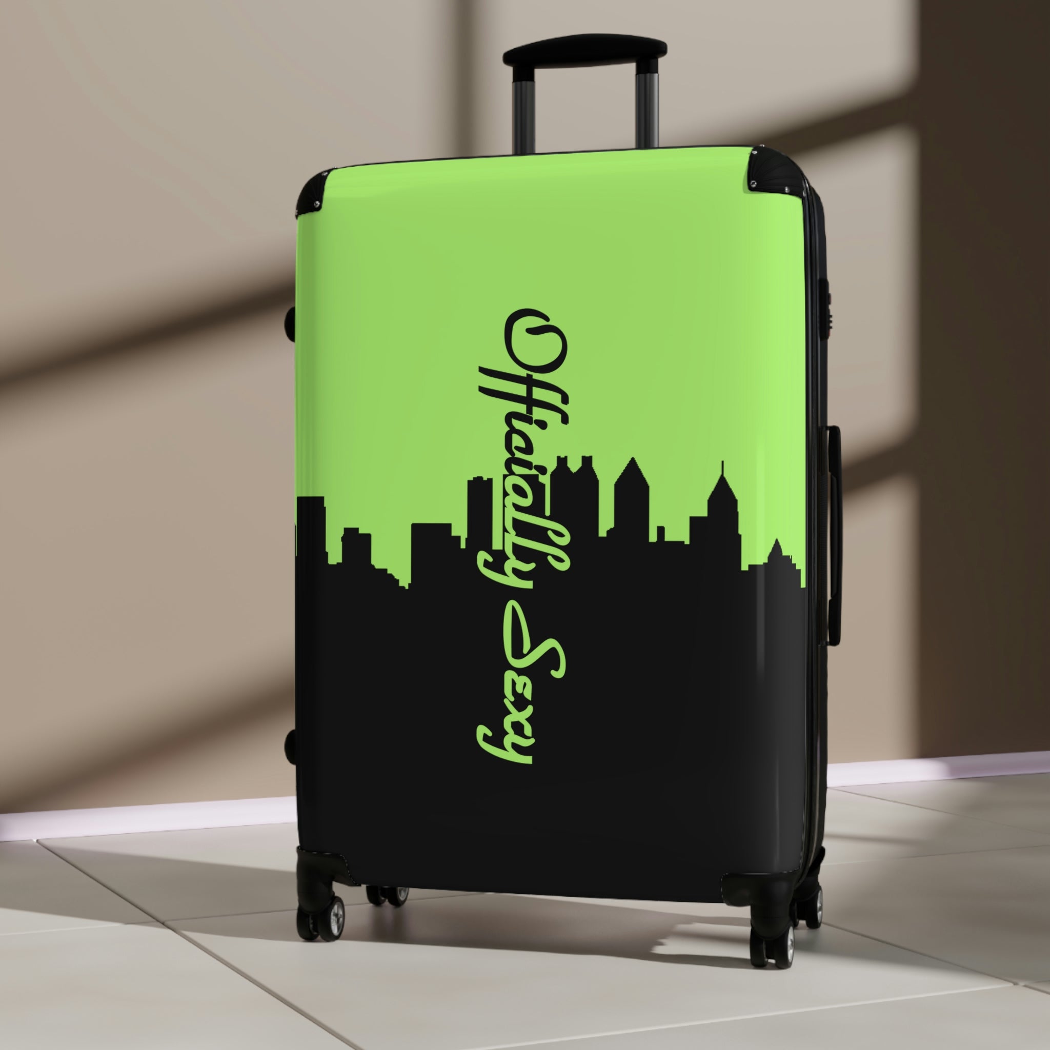Officially Sexy Neon Green Skyline Collection Suitcases