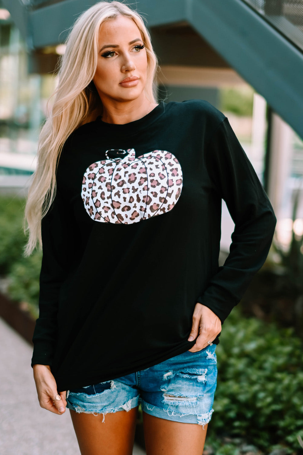 Halloween Animal Print Pumpkin Graphic Sweatshirt Brought To You By Officially Sexy