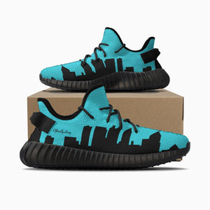 Officially Sexy Turquoise Skyline Collection Adult Unisex Mesh Knit Sneakers