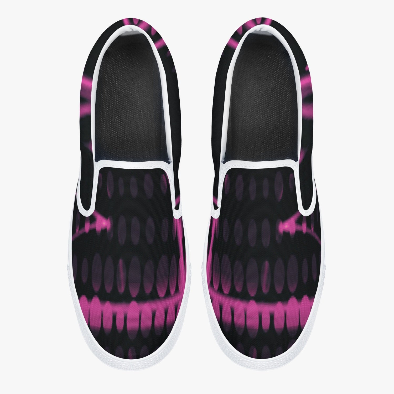 Officially Sexy Pink Laser Classic Slip-On Shoes - White/Black