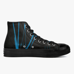Officially Sexy Baby Blue Laser High-Top Canvas Shoes - Black