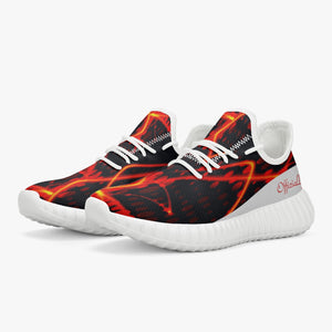 Officially Sexy Orange & White Laser Print Mesh Knit Sneakers - With White or Black Sole