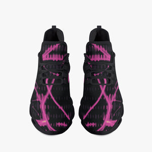 Pink Laser Mesh Knit Bounce Sneakers - Black