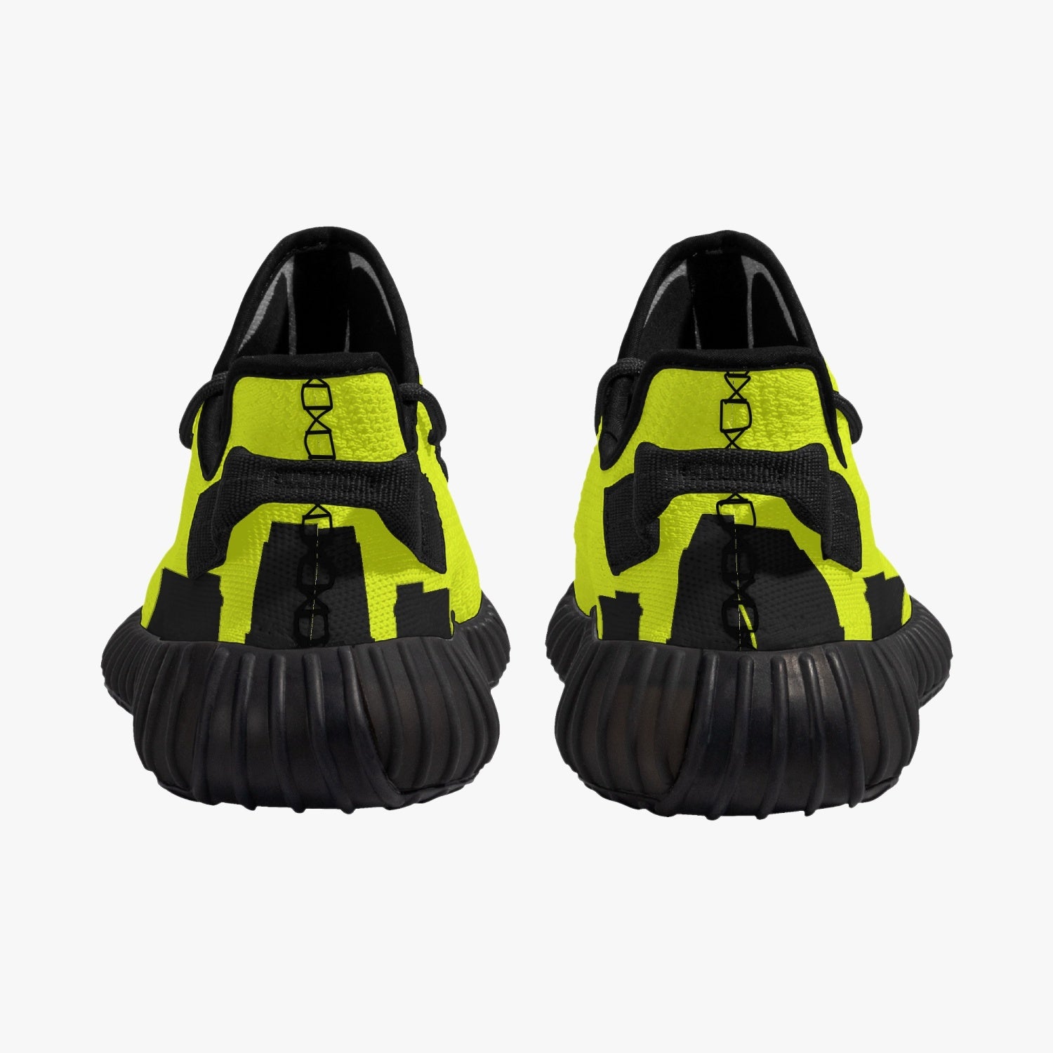 233. Neon Yellow & Black Atlanta Skyline Adult Unisex Mesh Knit Sneakers