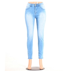 Jeans de mezclilla de talla grande de lápiz delgado de alta calidad para mujer