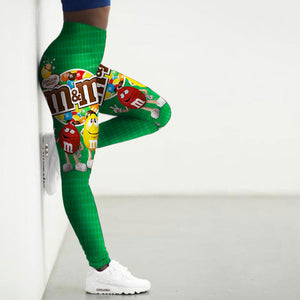👖 Women’s High Waist 3D M&M Cartoon Printed Leggins #OfficiallySexy 👖