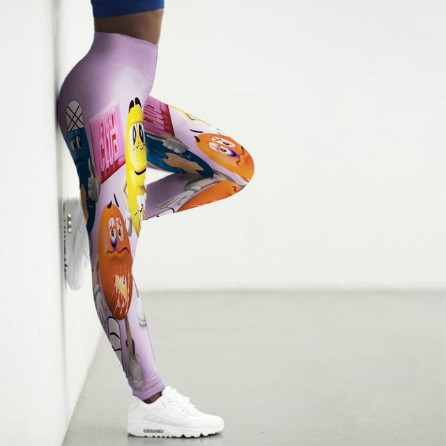 👖 Women’s High Waist 3D M&M Cartoon Printed Leggins #OfficiallySexy 👖