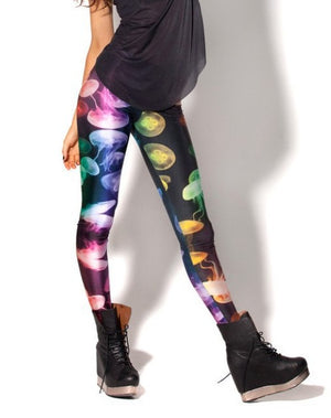 42 Design Women  Galaxy Leggings Rainbow Cloud Black Green Muscle Mermaid printed Leggings  pants Leggins Free Shipping 4XL