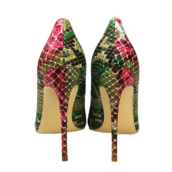 Craylorvans 12 cm / 10 cm / 8 cm 2018 Nuevos zapatos de mujer con estampado de serpiente Zapatos de tacón verde Zapatos de tacón sexy Zapatos de boda de fiesta tamaño 43