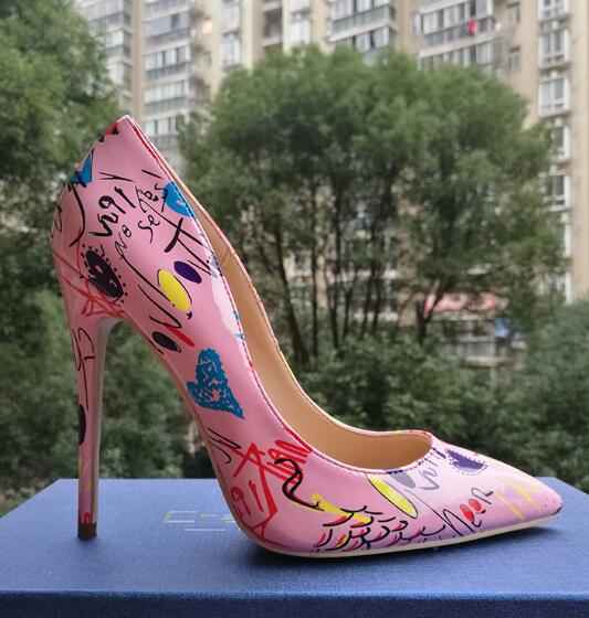 Craylorvans 2018 Special Women's Graffiti Colorful Sexy Stiletto High Heels Pumps