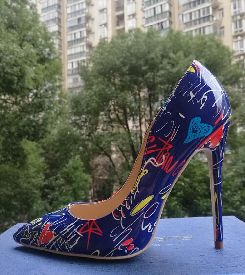 Craylorvans 2018 Special Women's Graffiti Colorful Sexy Stiletto High Heels Pumps