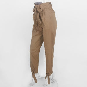 Pantalones hasta el tobillo de cintura alta de Itsroya 2018, gran oferta, pantalones con lazo elástico para mujer con bolsillos